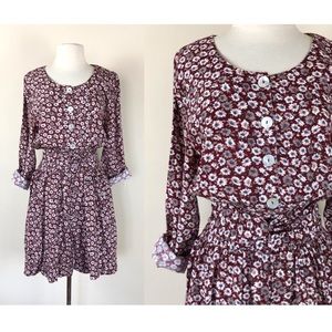 vintage 90s floral mini grunge shorts romper playsuit rayon boho hippie 1990s